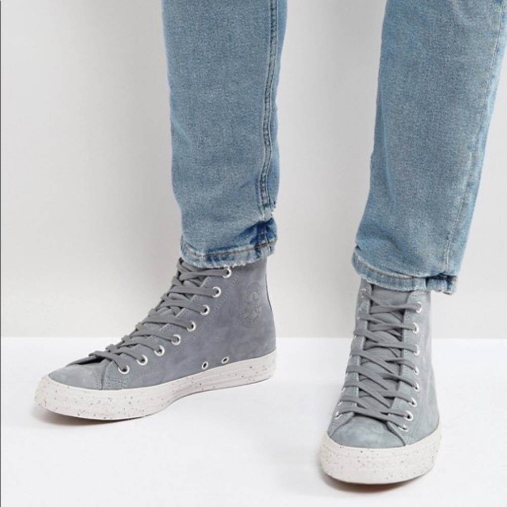 NWT Converse Ctas HI Leather Cool Grey W AUTHENTIC - Picture 2 of 8
